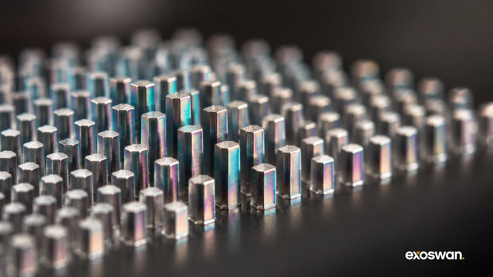 Concept visualization of a patterned surface of nanoscale pillars.